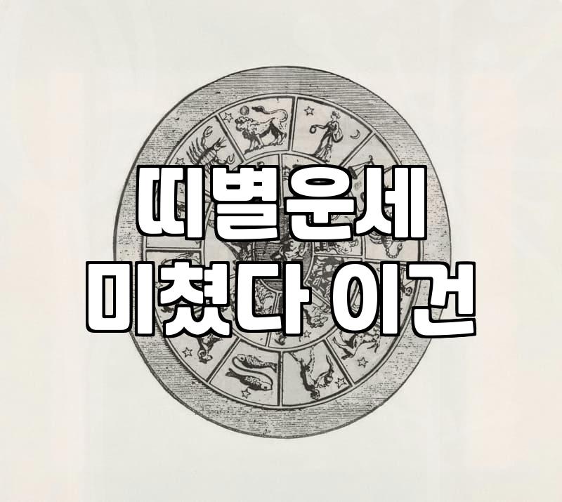 오늘의띠별운세 해석 방식과 십이지신별 적용 기준